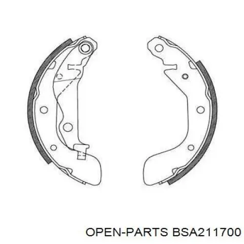 Задние барабанные колодки BSA211700 Open Parts