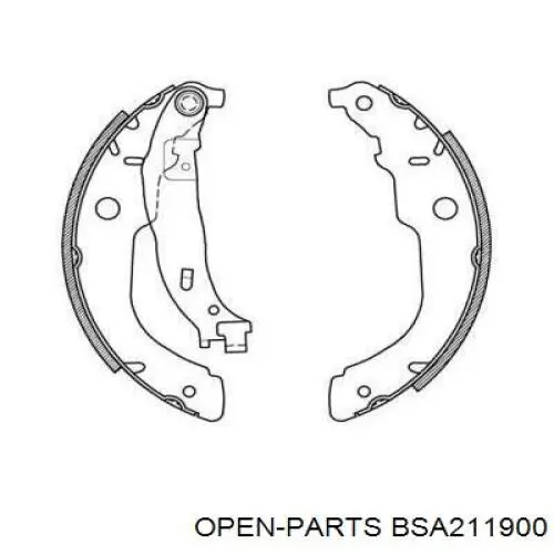 Задние барабанные колодки BSA211900 Open Parts