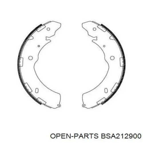 Задние барабанные колодки BSA212900 Open Parts