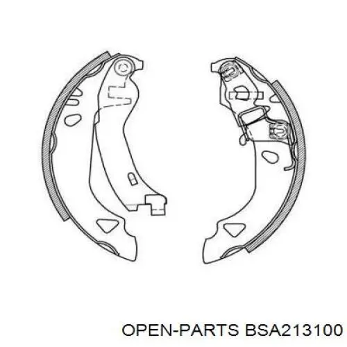 Задние барабанные колодки BSA213100 Open Parts