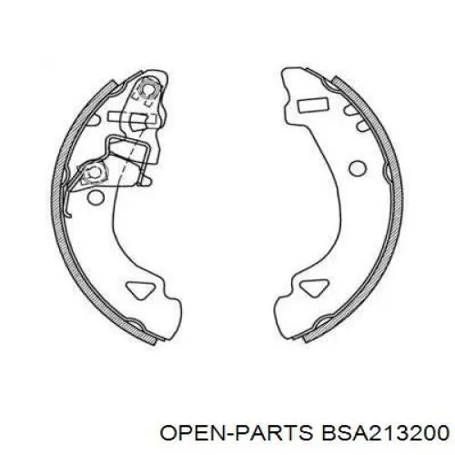 Задние барабанные колодки BSA213200 Open Parts