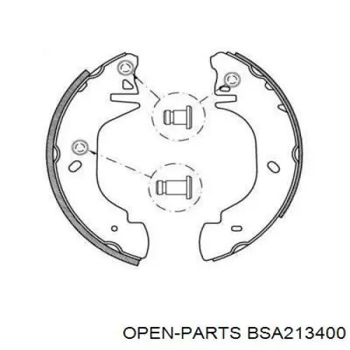 Задние барабанные колодки BSA213400 Open Parts