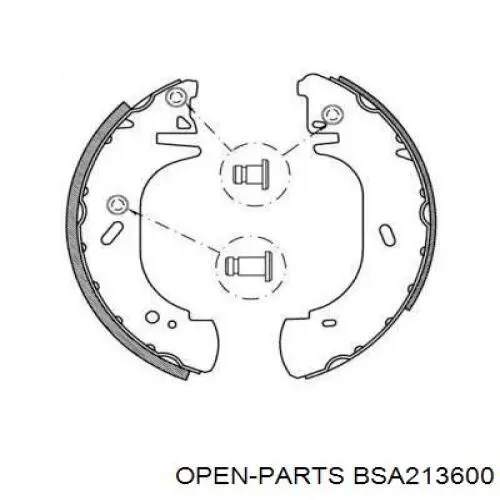 Задние барабанные колодки BSA213600 Open Parts