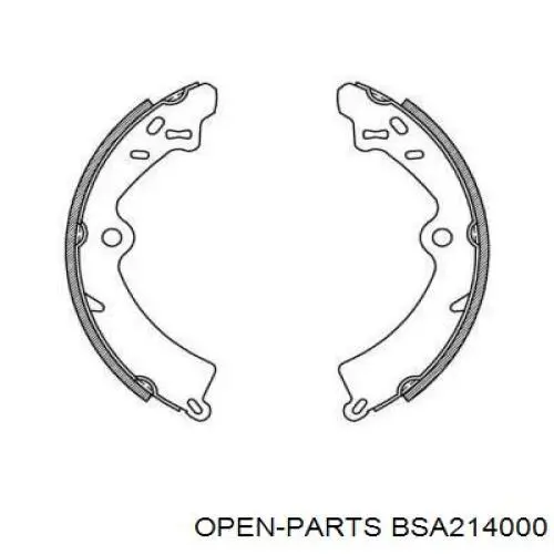 Задние барабанные колодки BSA214000 Open Parts