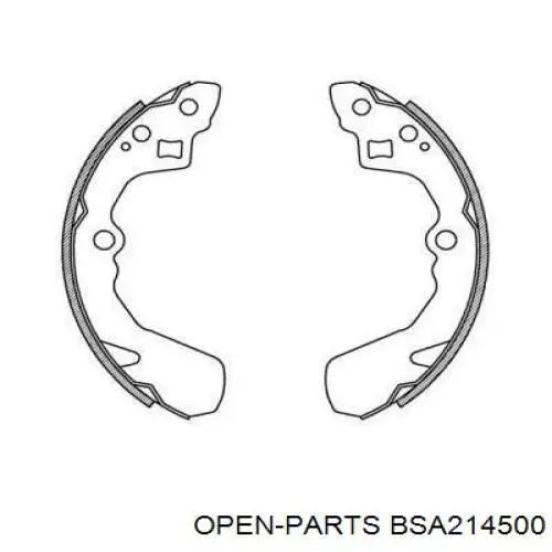 Задние барабанные колодки BSA214500 Open Parts