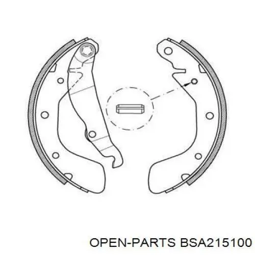 Задние барабанные колодки BSA215100 Open Parts