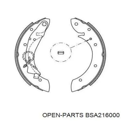 Колодки тормозные задние барабанные, в сборе с цилиндрами, комплект BSA216000 Open Parts
