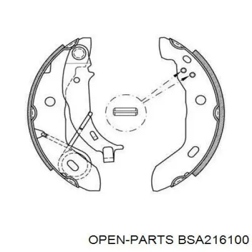 Задние барабанные колодки BSA216100 Open Parts