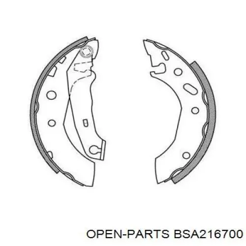 Задние барабанные колодки BSA216700 Open Parts