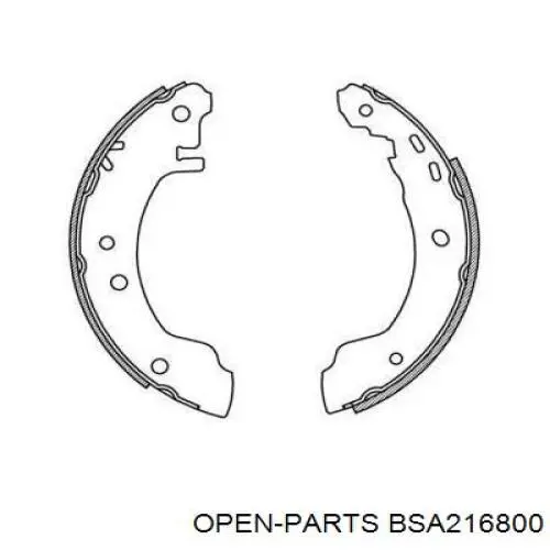 Задние барабанные колодки BSA216800 Open Parts