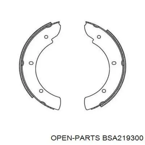 Задние барабанные колодки BSA219300 Open Parts