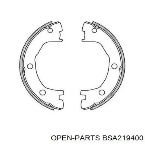 Задние барабанные колодки BSA219400 Open Parts