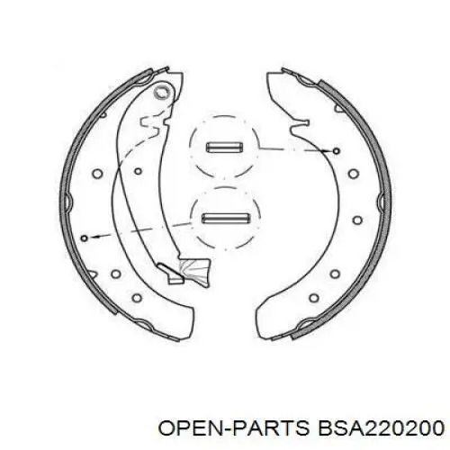 Задние барабанные колодки BSA220200 Open Parts