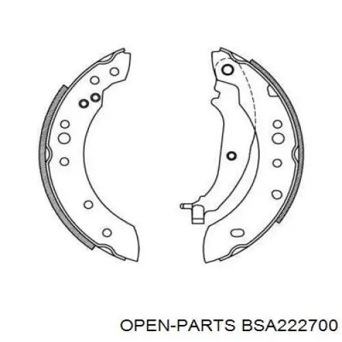 Задние барабанные колодки BSA222700 Open Parts