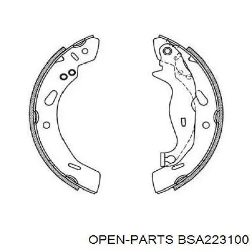 Задние барабанные колодки BSA223100 Open Parts