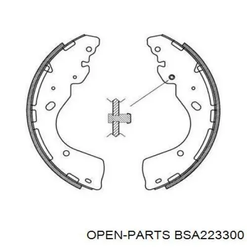 Задние барабанные колодки BSA223300 Open Parts