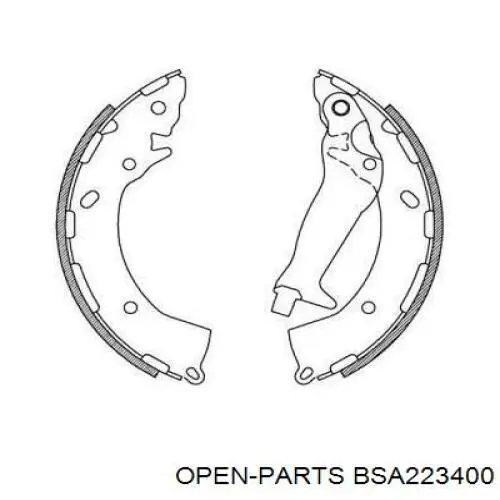 Задние барабанные колодки BSA223400 Open Parts