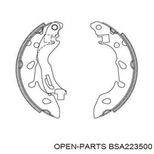 Задние барабанные колодки BSA223500 Open Parts