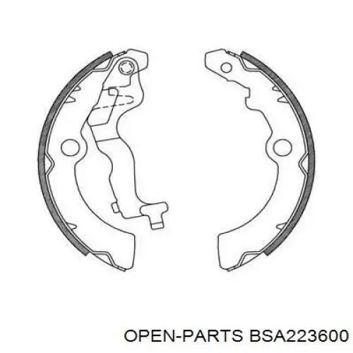 Задние барабанные колодки BSA223600 Open Parts