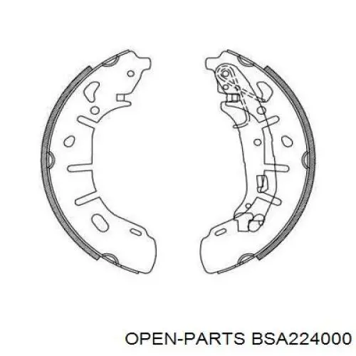 Задние барабанные колодки BSA224000 Open Parts