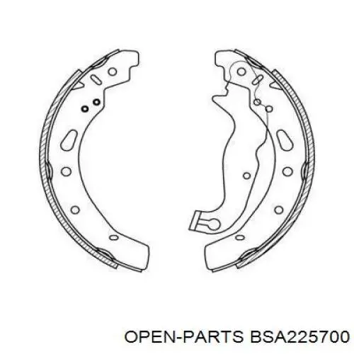 Задние барабанные колодки BSA225700 Open Parts