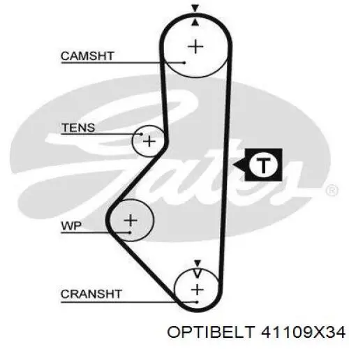 Ремень ГРМ 41109X34 Optibelt