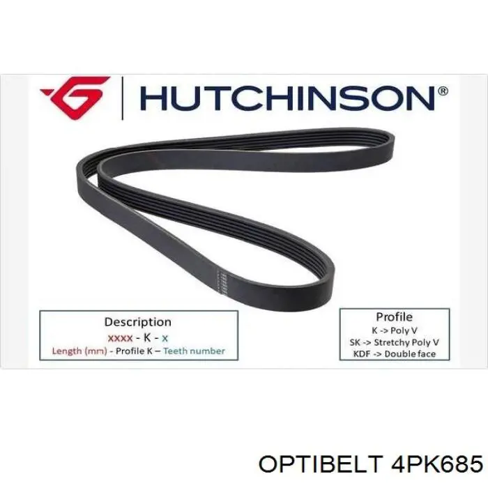 Купить 4PK685 Optibelt Ремень генератора