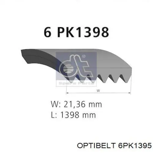 Ремень генератора 6PK1395 Optibelt