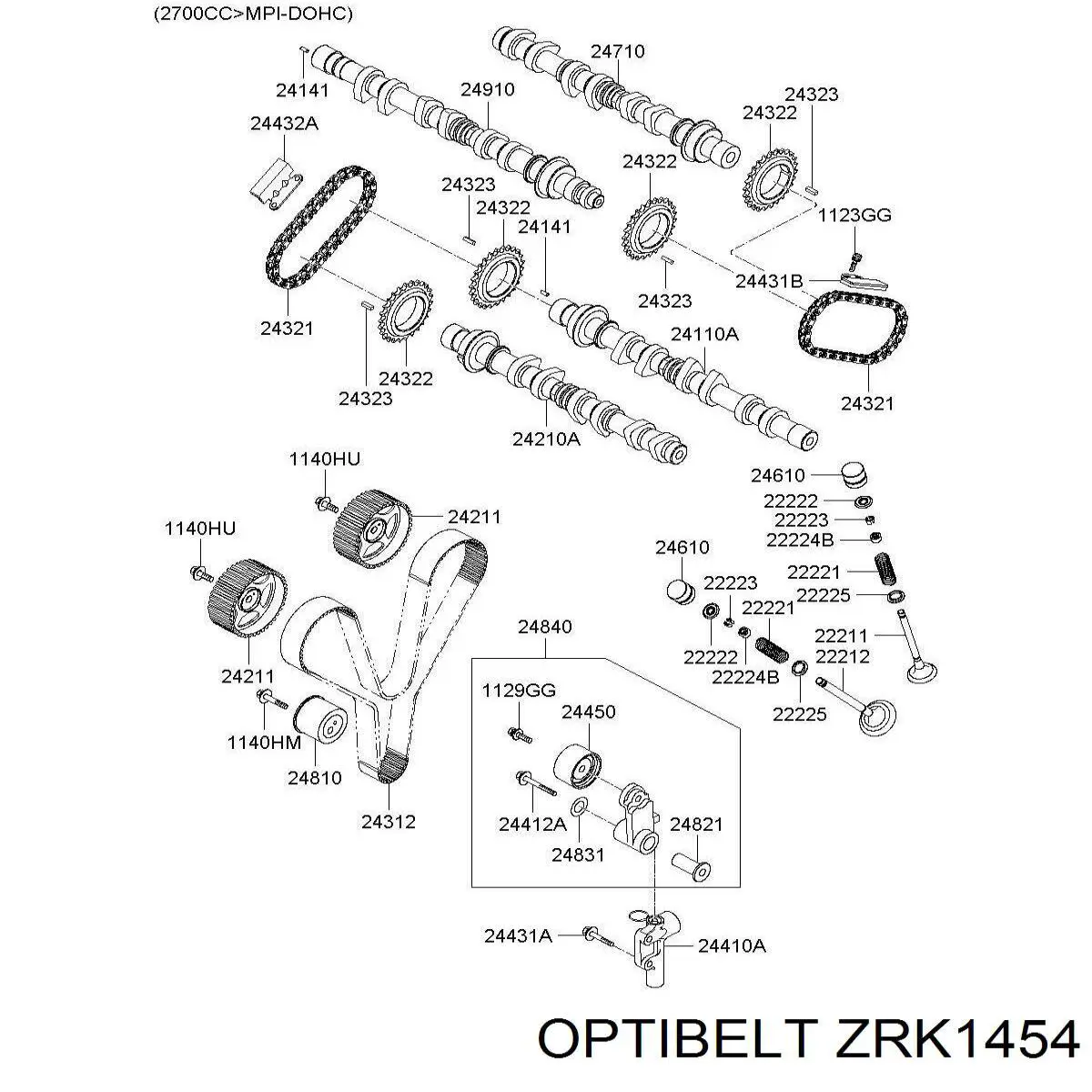 ZRK1454 Optibelt Ремень двигателя