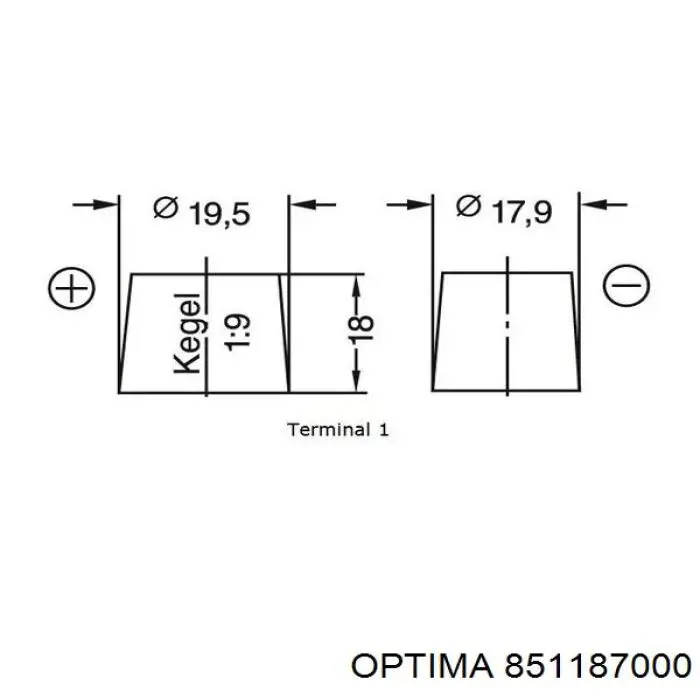 Купить Аккумулятор Optima 75 А/ч (851187000)