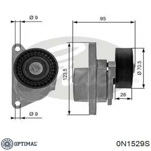 Натяжной ролик Optimal 0N1529S цена, от 8.89 USD