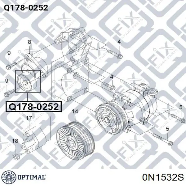 Купить 0N1532S Optimal Натяжной ролик