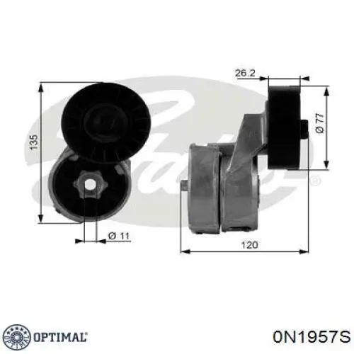 Натяжной ролик Optimal 0N1957S цена, от 11.09 USD