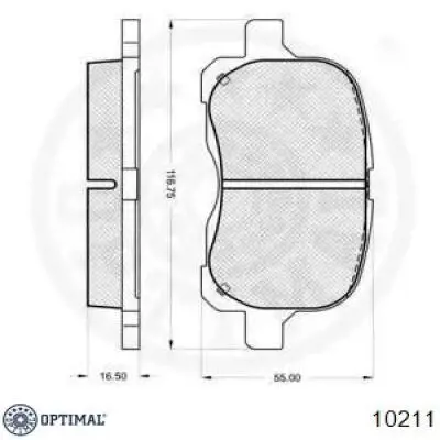 Передние тормозные колодки 10211 Optimal
