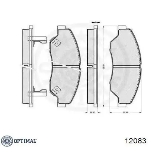 Передние тормозные колодки 12083 Optimal