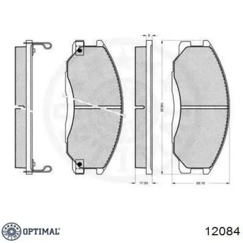 Передние тормозные колодки 12084 Optimal