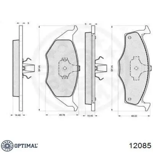 Передние тормозные колодки 12085 Optimal