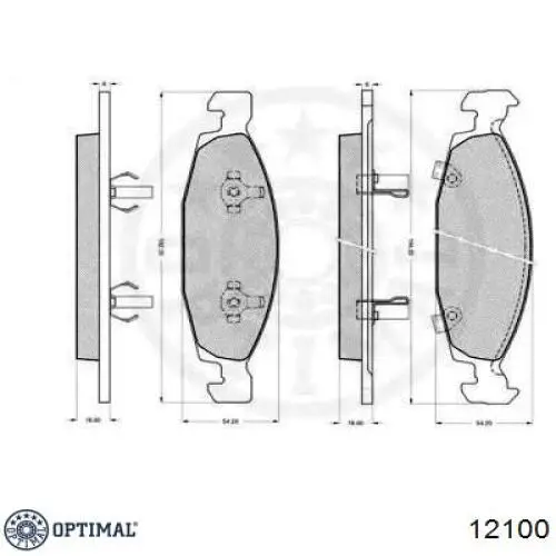 Передние тормозные колодки 12100 Optimal