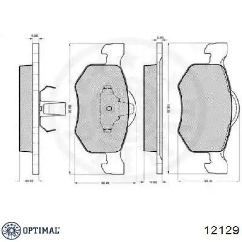 Передние тормозные колодки 12129 Optimal