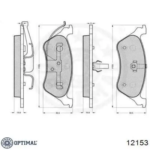 Задние тормозные колодки 12153 Optimal