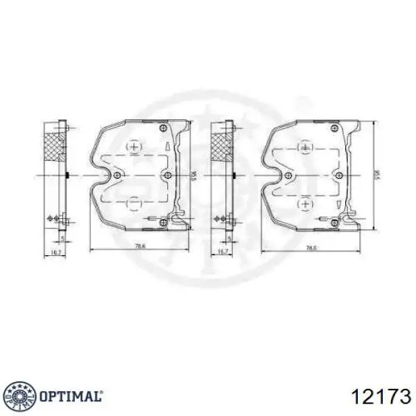 Передние тормозные колодки 12173 Optimal