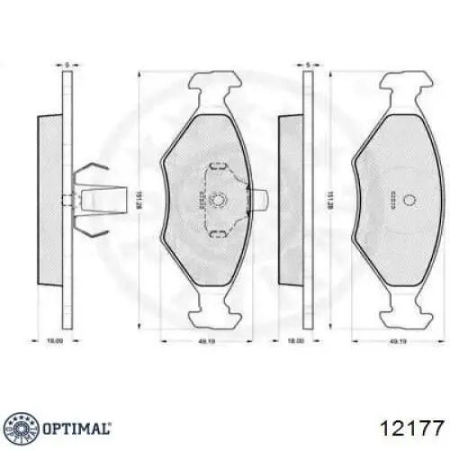 Передние тормозные колодки 12177 Optimal