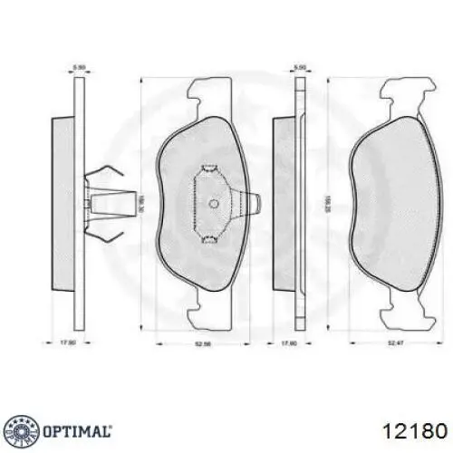 Передние тормозные колодки 12180 Optimal