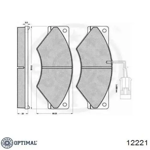 Передние тормозные колодки 12221 Optimal