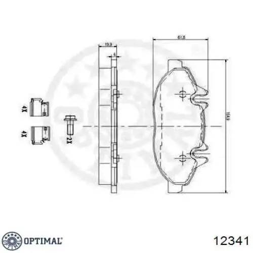 Передние тормозные колодки 12341 Optimal