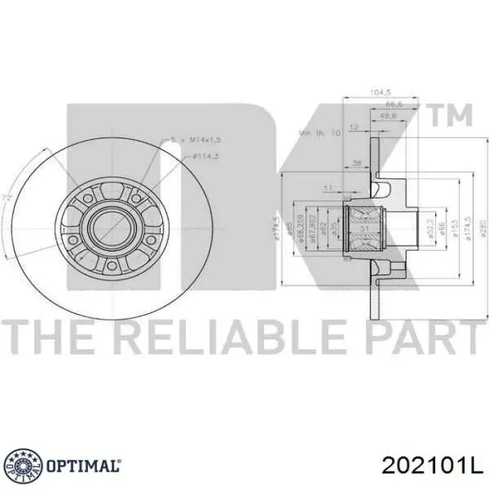 Задний тормозной диск Optimal 202101L цена, от 35.59 USD