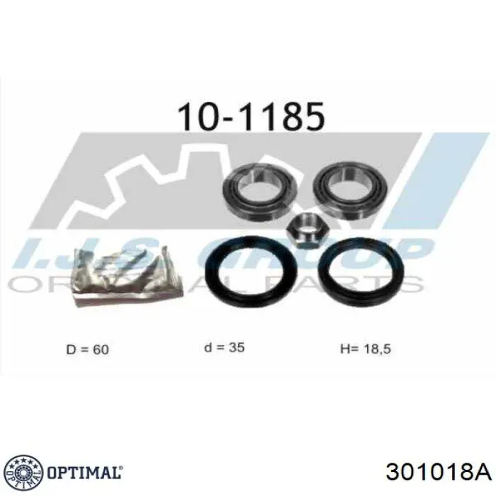 Подшипник ступицы 301018A Optimal