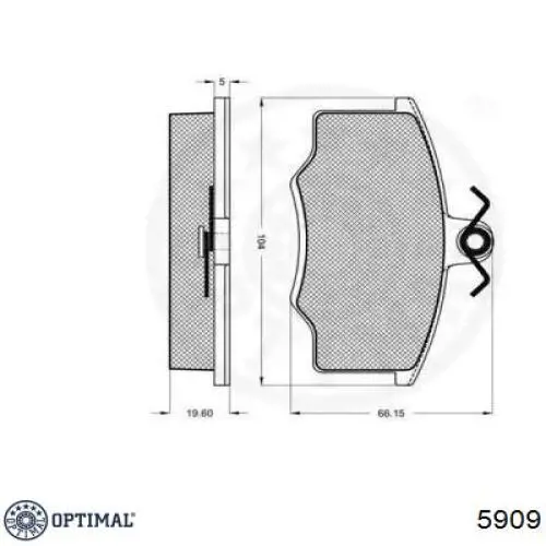 Передние тормозные колодки 5909 Optimal