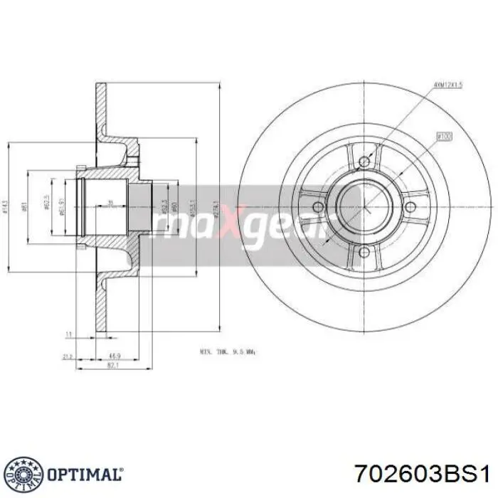 Тормозные диски 702603BS1 Optimal