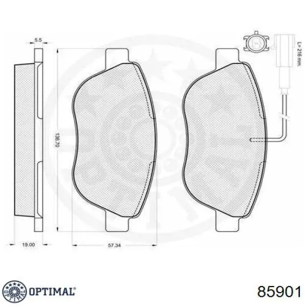 Передние тормозные колодки 85901 Optimal